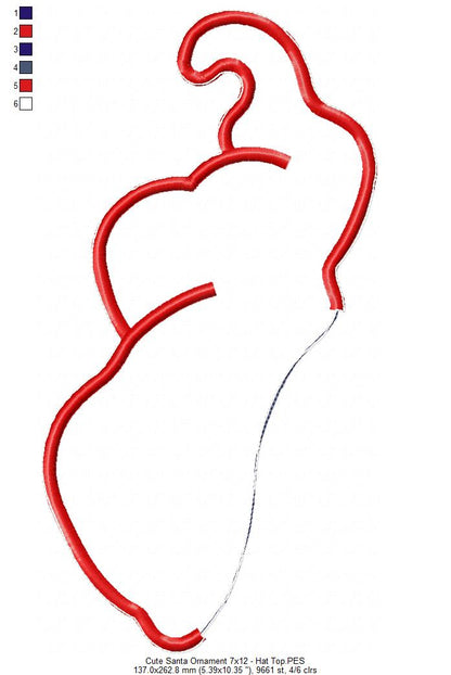 Cute Santa Ornament - ITH Project - Machine Embroidery Design