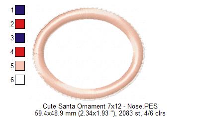 Cute Santa Ornament - ITH Project - Machine Embroidery Design