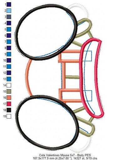 Valentine´s Mouse Ornament - ITH Project - Machine Embroidery Design
