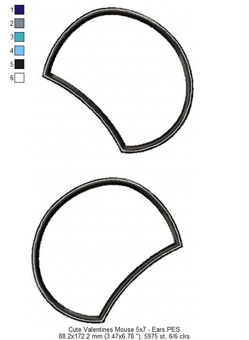 Valentine´s Mouse Ornament - ITH Project - Machine Embroidery Design