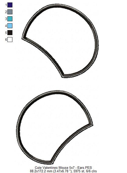 Valentine´s Mouse Ornament - ITH Project - Machine Embroidery Design