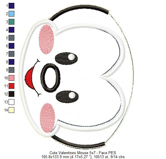 Valentine´s Mouse Ornament - ITH Project - Machine Embroidery Design