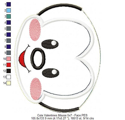 Valentine´s Mouse Ornament - ITH Project - Machine Embroidery Design