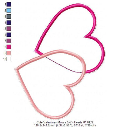 Valentine´s Mouse Ornament - ITH Project - Machine Embroidery Design