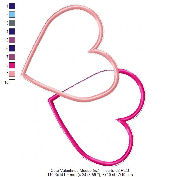 Valentine´s Mouse Ornament - ITH Project - Machine Embroidery Design