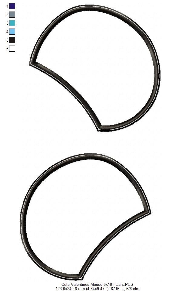 Valentine´s Mouse Ornament - ITH Project - Machine Embroidery Design