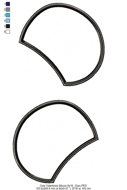 Valentine´s Mouse Ornament - ITH Project - Machine Embroidery Design