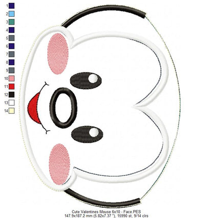 Valentine´s Mouse Ornament - ITH Project - Machine Embroidery Design