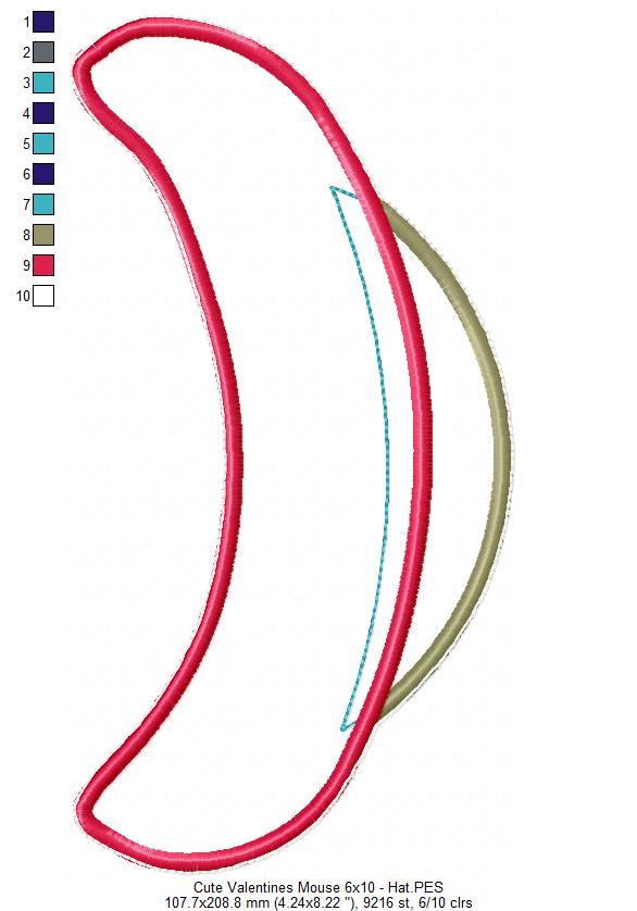 Valentine´s Mouse Ornament - ITH Project - Machine Embroidery Design