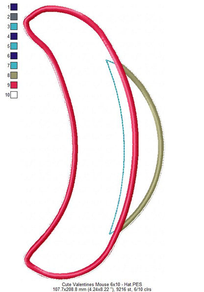 Valentine´s Mouse Ornament - ITH Project - Machine Embroidery Design