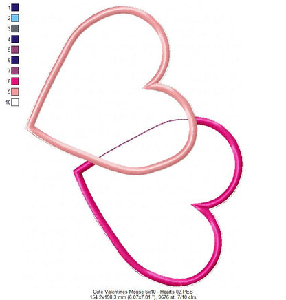 Valentine´s Mouse Ornament - ITH Project - Machine Embroidery Design