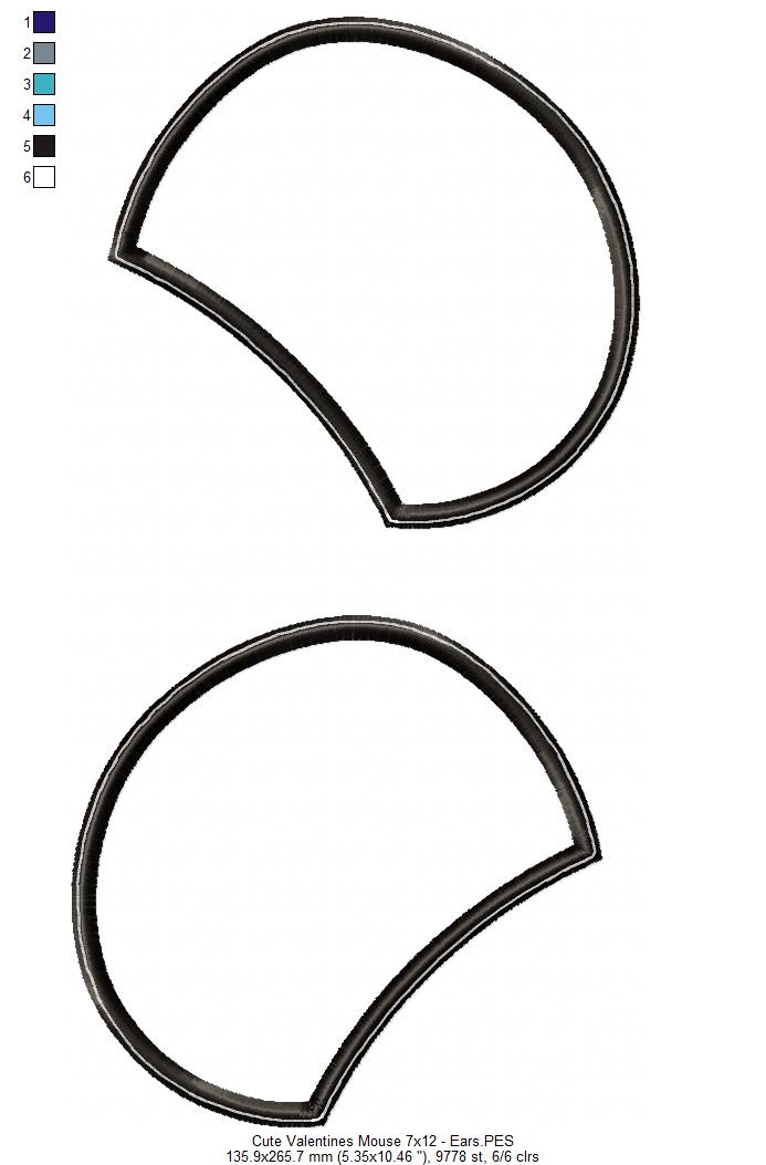 Valentine´s Mouse Ornament - ITH Project - Machine Embroidery Design