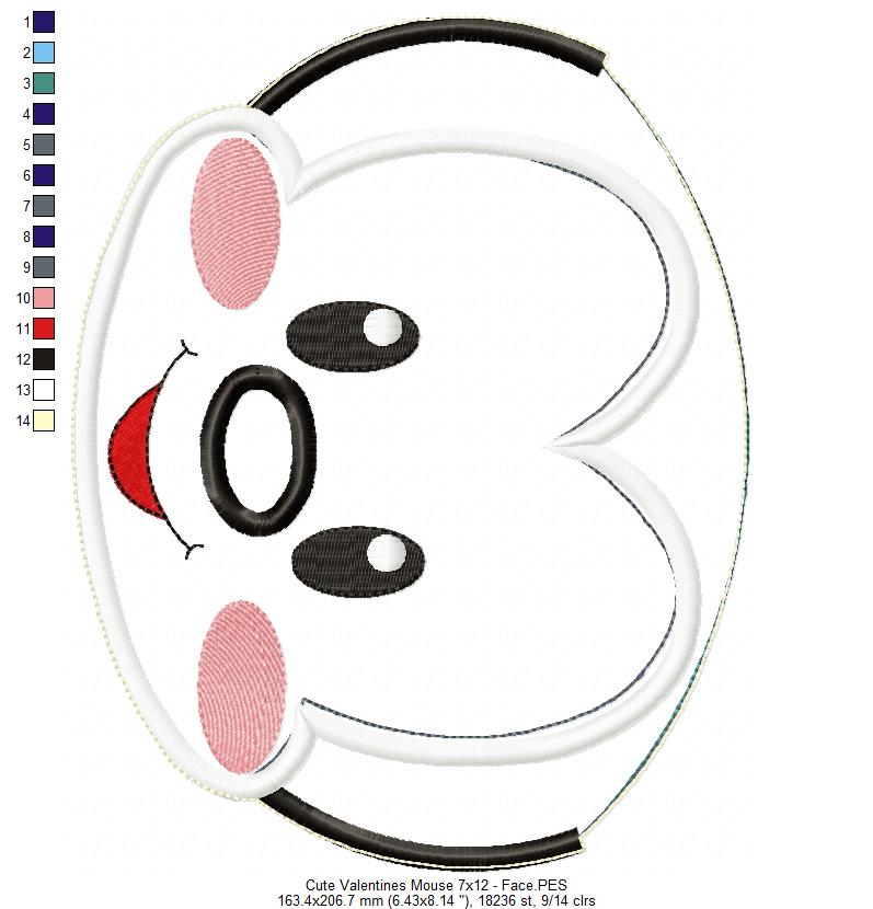 Valentine´s Mouse Ornament - ITH Project - Machine Embroidery Design