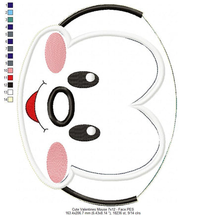 Valentine´s Mouse Ornament - ITH Project - Machine Embroidery Design