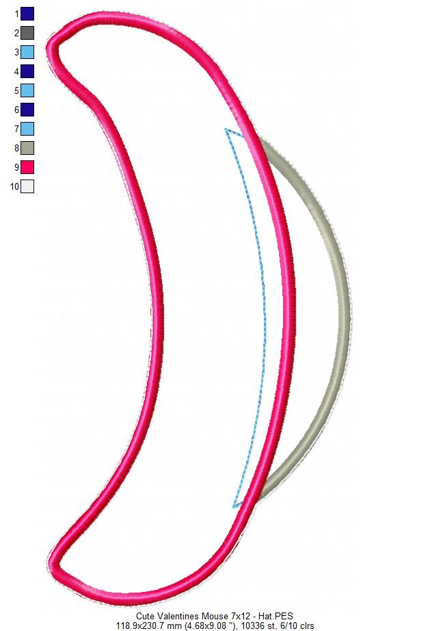 Valentine´s Mouse Ornament - ITH Project - Machine Embroidery Design