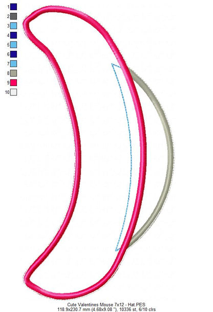 Valentine´s Mouse Ornament - ITH Project - Machine Embroidery Design