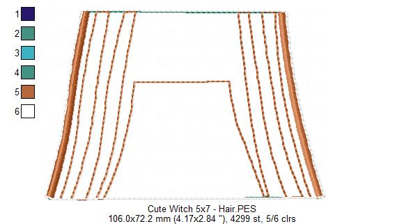 Cute Witch Ornament - ITH Project - Machine Embroidery Design