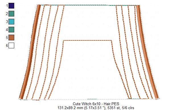 Cute Witch Ornament - ITH Project - Machine Embroidery Design