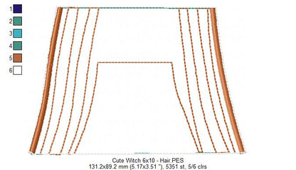 Cute Witch Ornament - ITH Project - Machine Embroidery Design