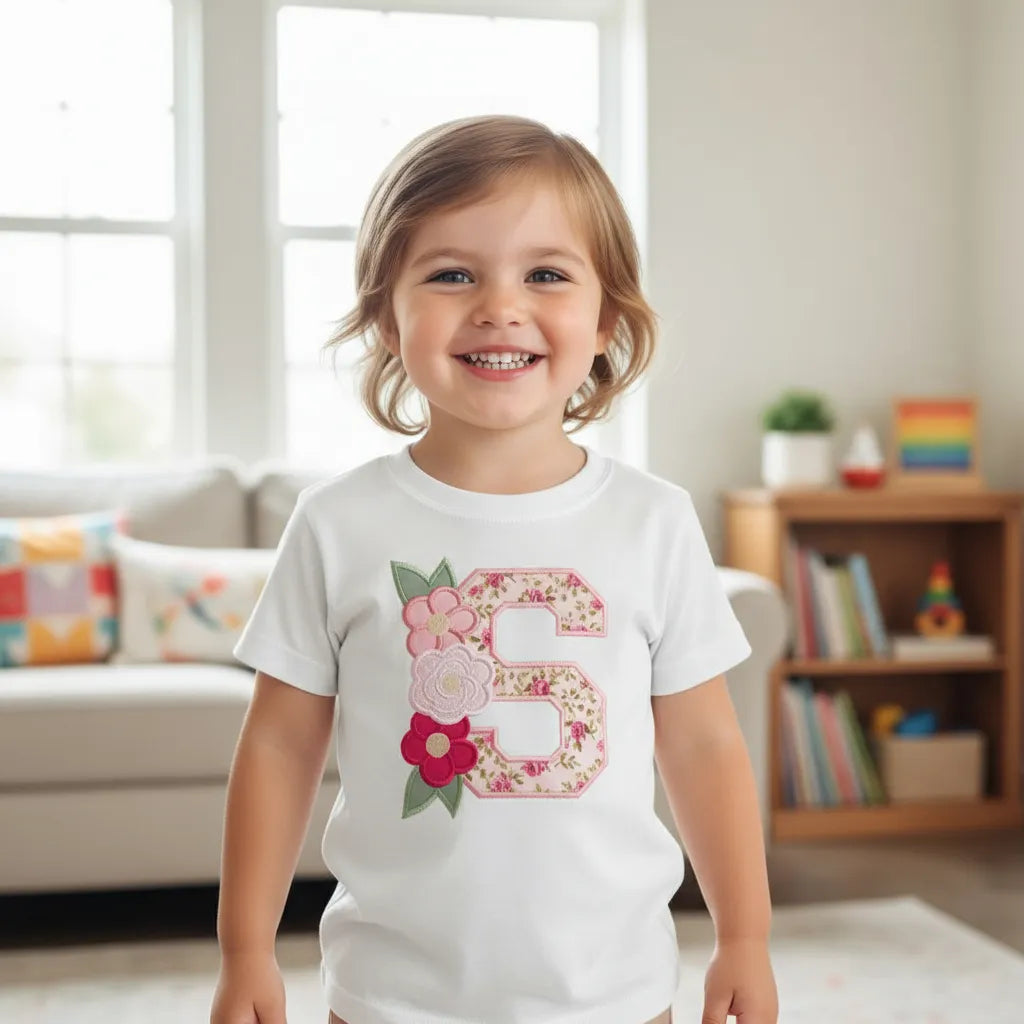 S is for Spring Flowers – Applique – Machine Embroidery Design