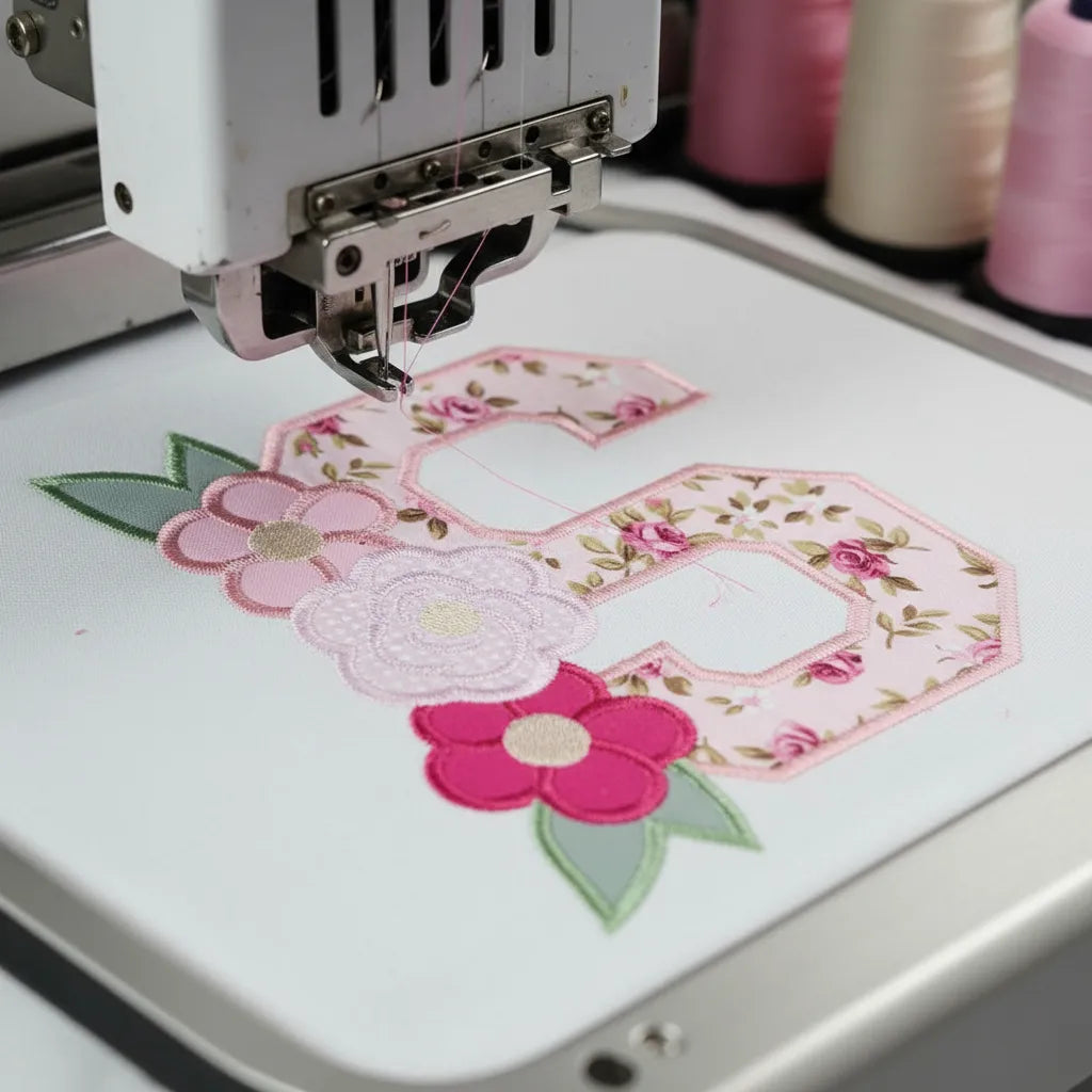 S is for Spring Flowers – Applique – Machine Embroidery Design