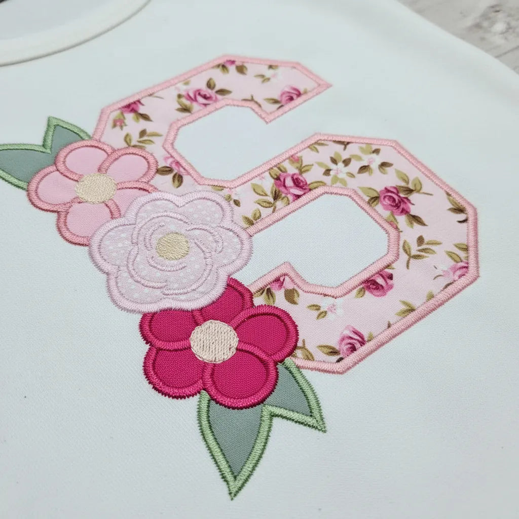S is for Spring Flowers – Applique – Machine Embroidery Design