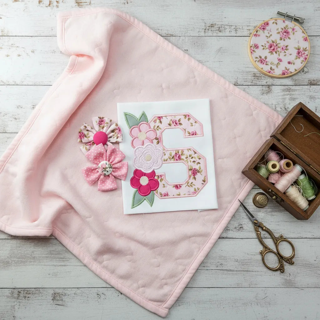 S is for Spring Flowers – Applique – Machine Embroidery Design