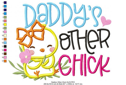 Daddy's Other Chick - Applique - Machine Embroidery Design