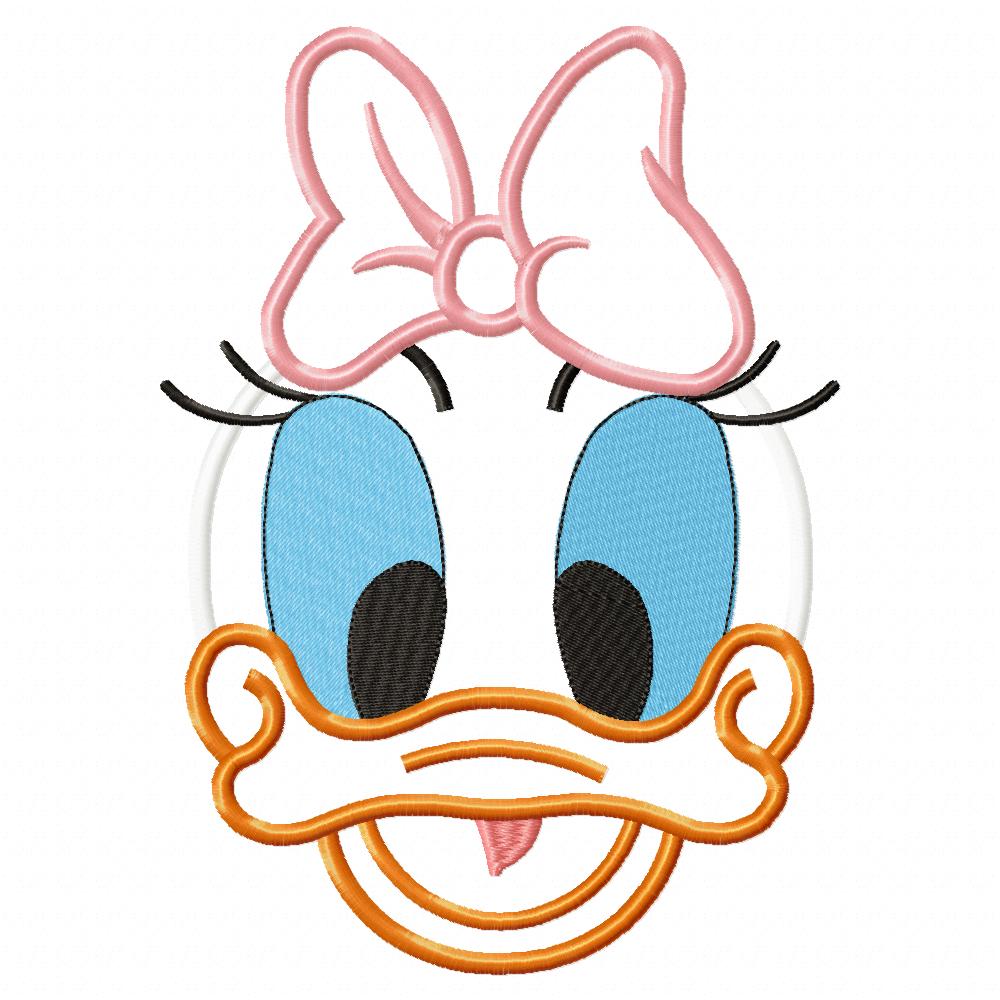 Daisy Face - Applique - Machine Embroidery Design