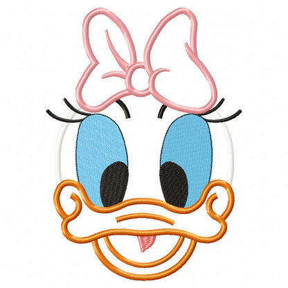 Daisy Face - Applique - Machine Embroidery Design