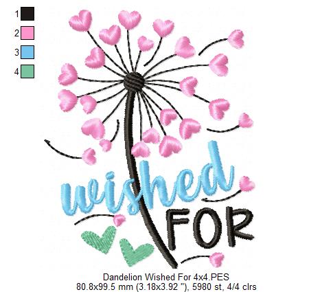 Dandelion Wished For - Fill Stitch - Machine Embroidery Design