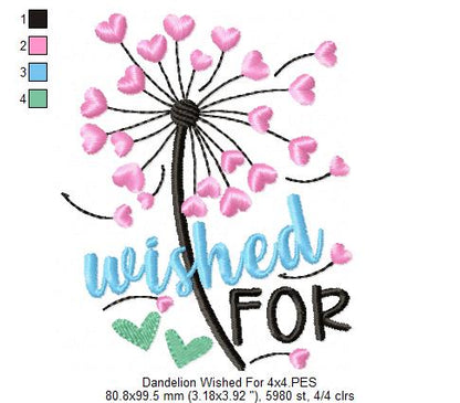 Dandelion Wished For - Fill Stitch - Machine Embroidery Design