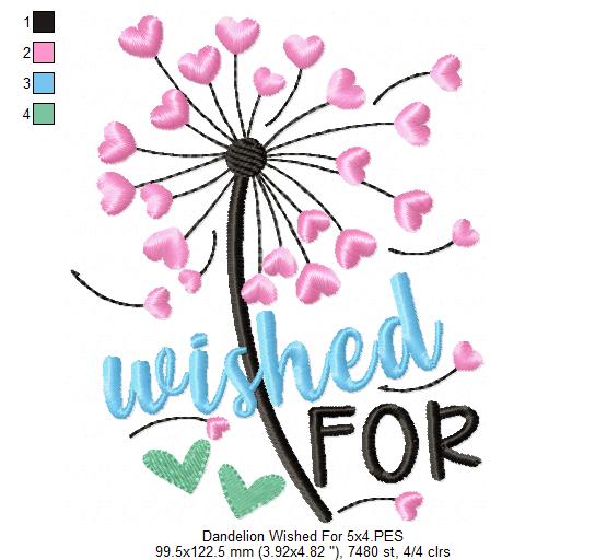 Dandelion Wished For - Fill Stitch - Machine Embroidery Design