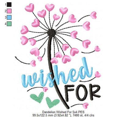 Dandelion Wished For - Fill Stitch - Machine Embroidery Design