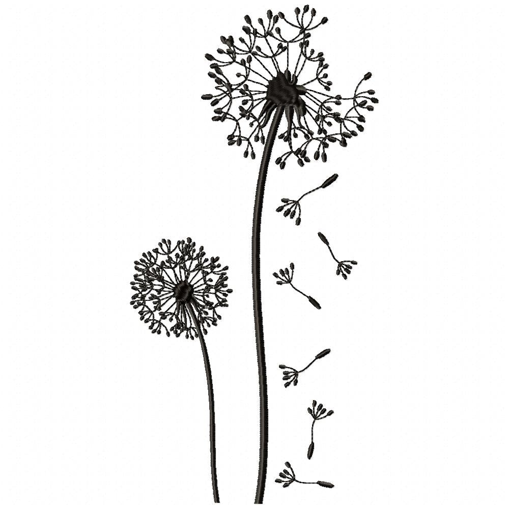 Dandelion Flying - Fill Stitch - Machine Embroidery Design