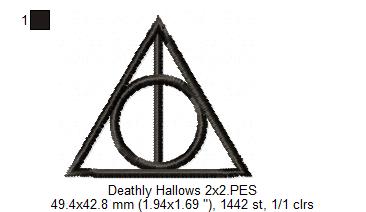 Deathly Hallows - Fill Stitch Embroidery