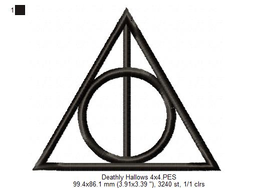 Deathly Hallows - Fill Stitch Embroidery