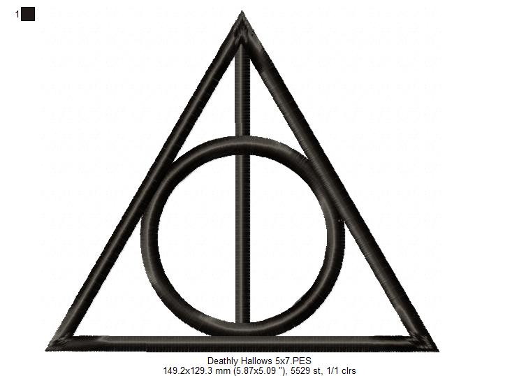 Deathly Hallows - Fill Stitch Embroidery