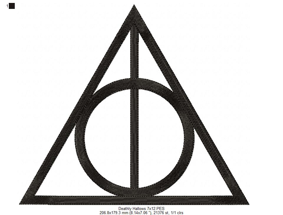 Deathly Hallows - Fill Stitch Embroidery