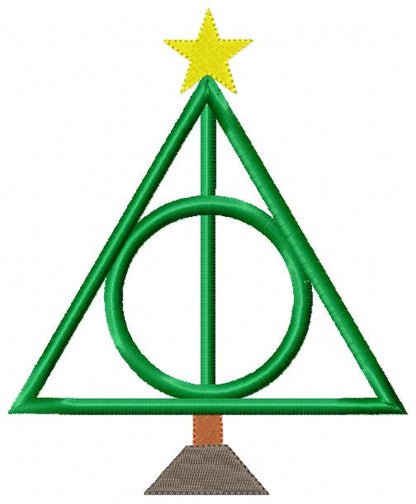 Christmas Deathly Hallows - Fill Stitch Machine Embroidery Design