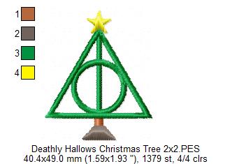 Christmas Deathly Hallows - Fill Stitch Machine Embroidery Design