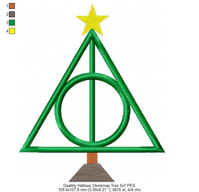 Christmas Deathly Hallows - Fill Stitch Machine Embroidery Design