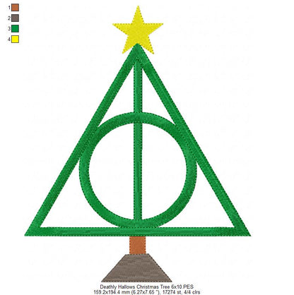 Christmas Deathly Hallows - Fill Stitch Machine Embroidery Design