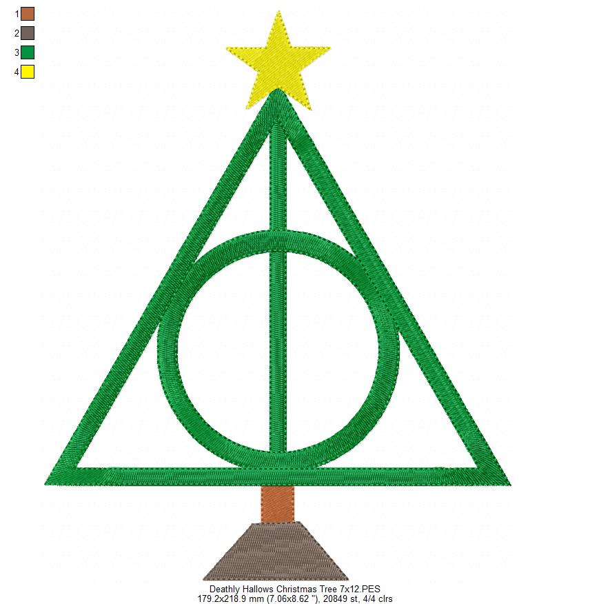 Christmas Deathly Hallows - Fill Stitch Machine Embroidery Design