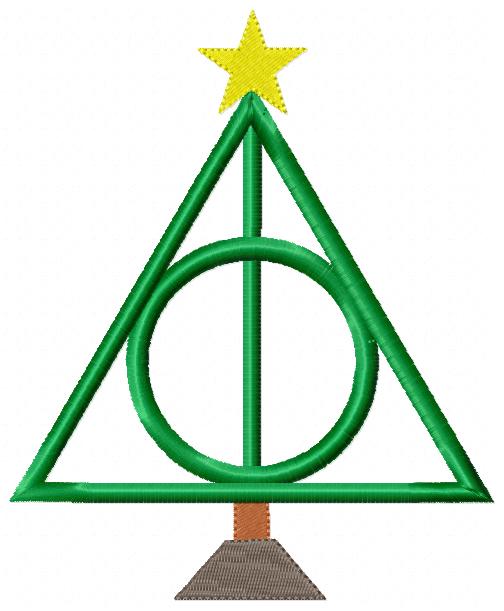 Christmas Deathly Hallows - Fill Stitch Machine Embroidery Design