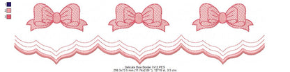 Cute Bow Delicate Border - Fill Stitch - Machine Embroidery Design