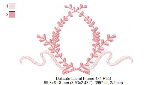 Laurel Delicate Frame - Fill Stitch