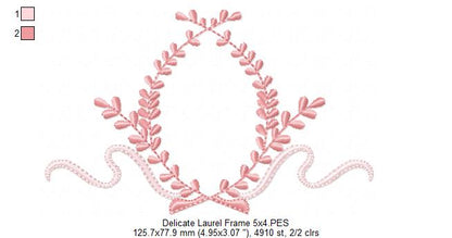 Laurel Delicate Frame - Fill Stitch