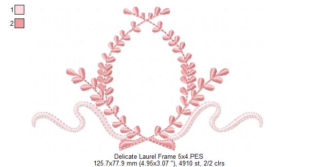 Laurel Delicate Frame - Fill Stitch