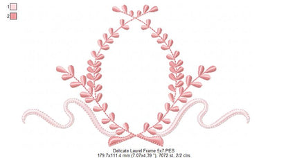 Laurel Delicate Frame - Fill Stitch